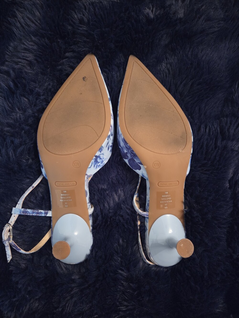 Nine West Blue Floral Pointed-Toe Slingbacks - Picture 3 of 3